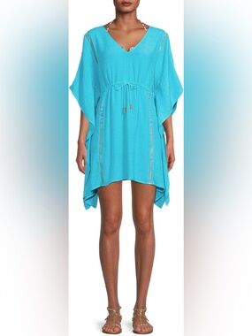 Miken Swim Caftan/Cover Up: Turquoise